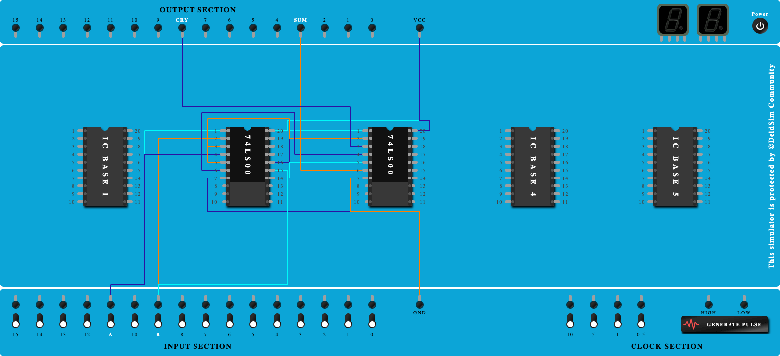 Half Adder using NAND Gates