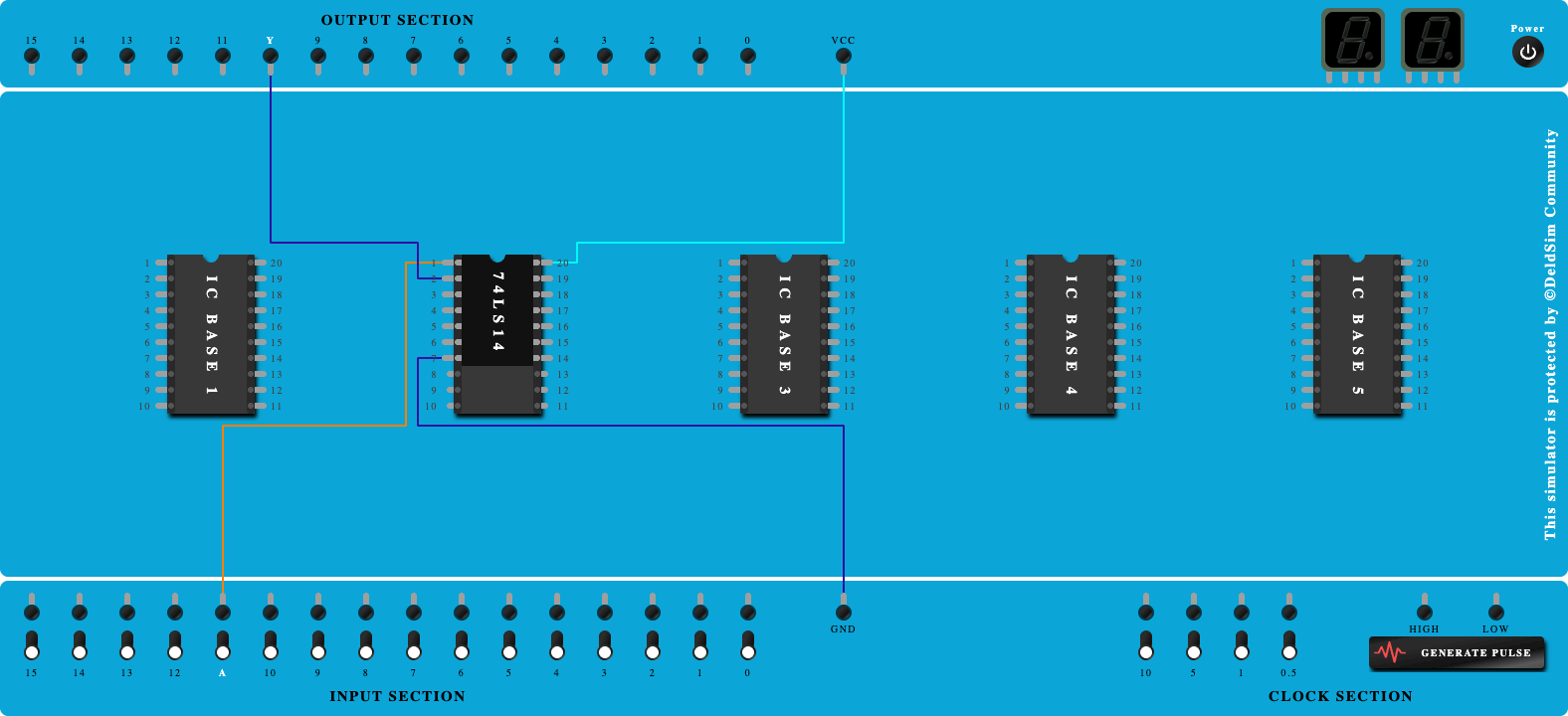 Hex Inverters with Open-Collector Outputs using 74LS14