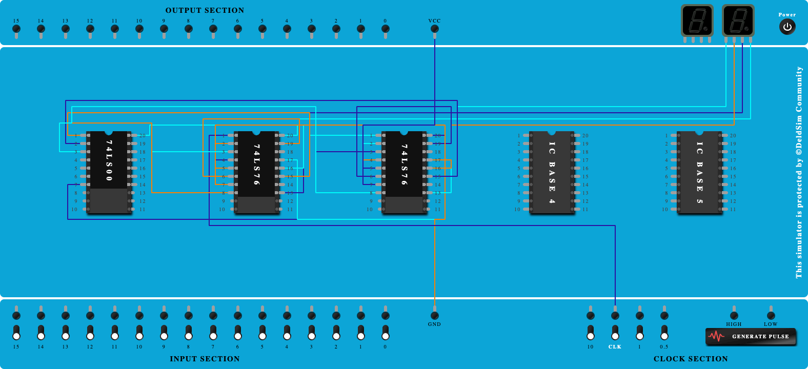Design and Verify the operation BCD ripple counter using JK flip-flops